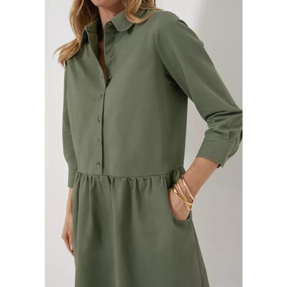Tuckernuck Hayes Shirt Dress Jade Green Size XXL - Picture 4 of 7